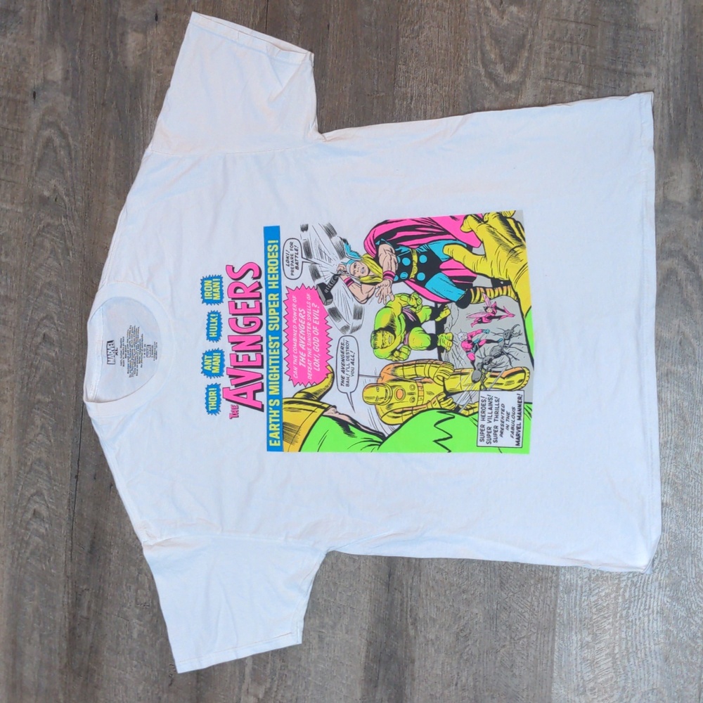 Marvel Avengers T-shirt Neon White XL
